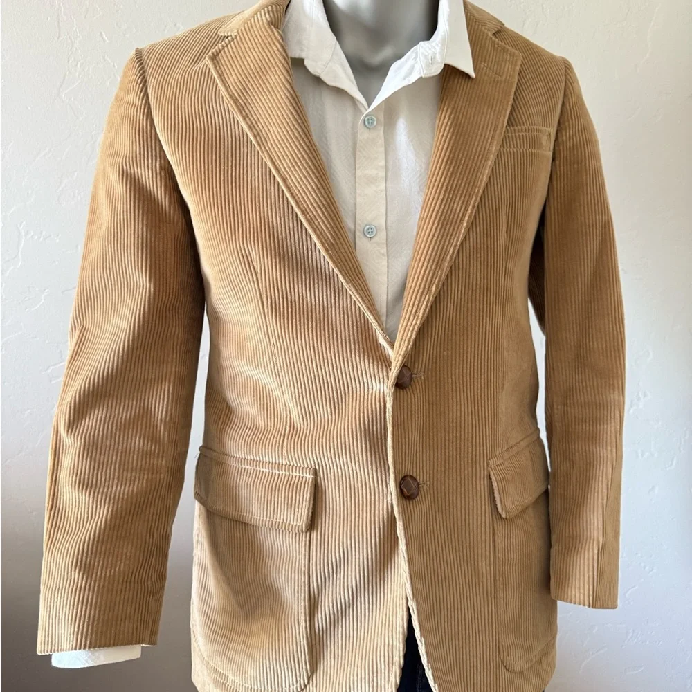 Vintage USA Made Anthony Allan Tan‎ Corduroy Preppy Countryside Sports Coat